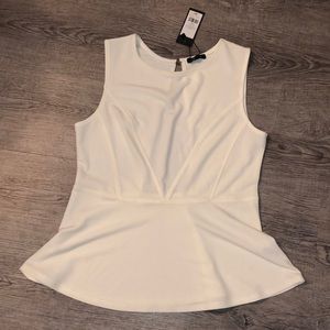2/40$ dynamite white peplum open back top BNWT